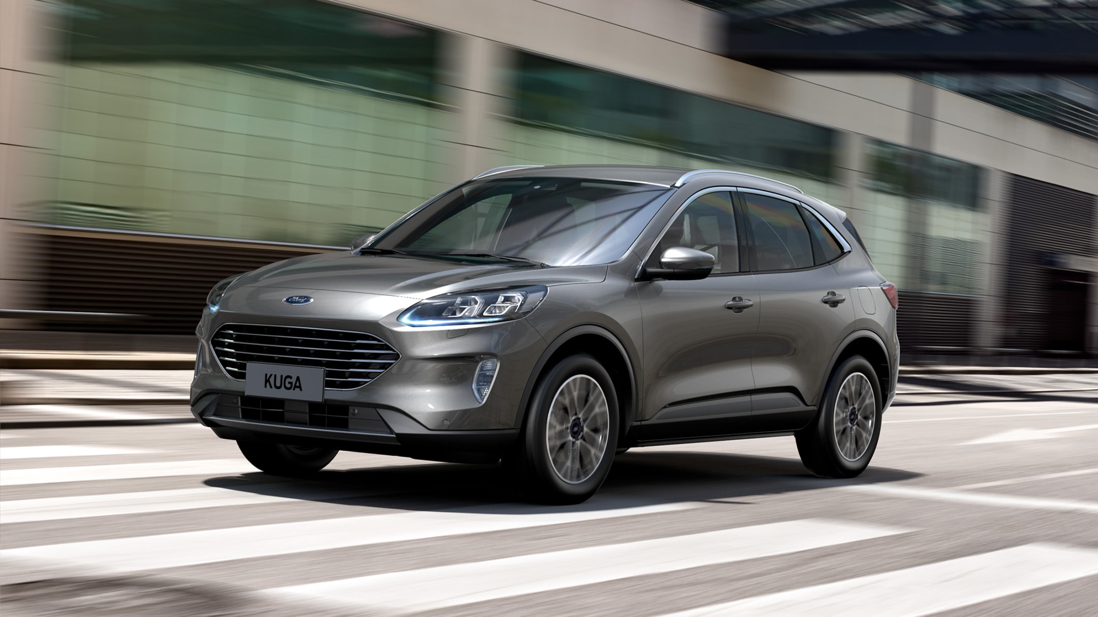 Gray Ford Kuga on the city road