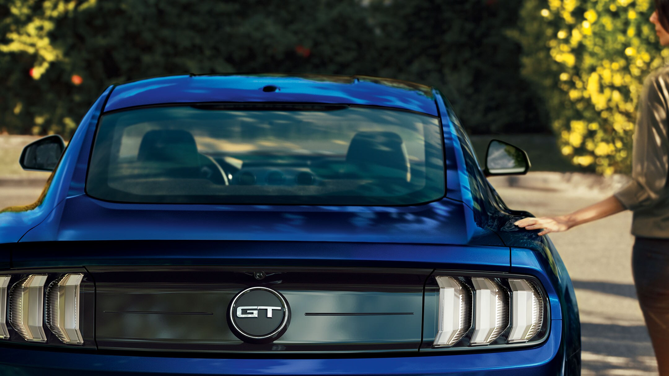 Ford Mustang GT nærbillede af bagside