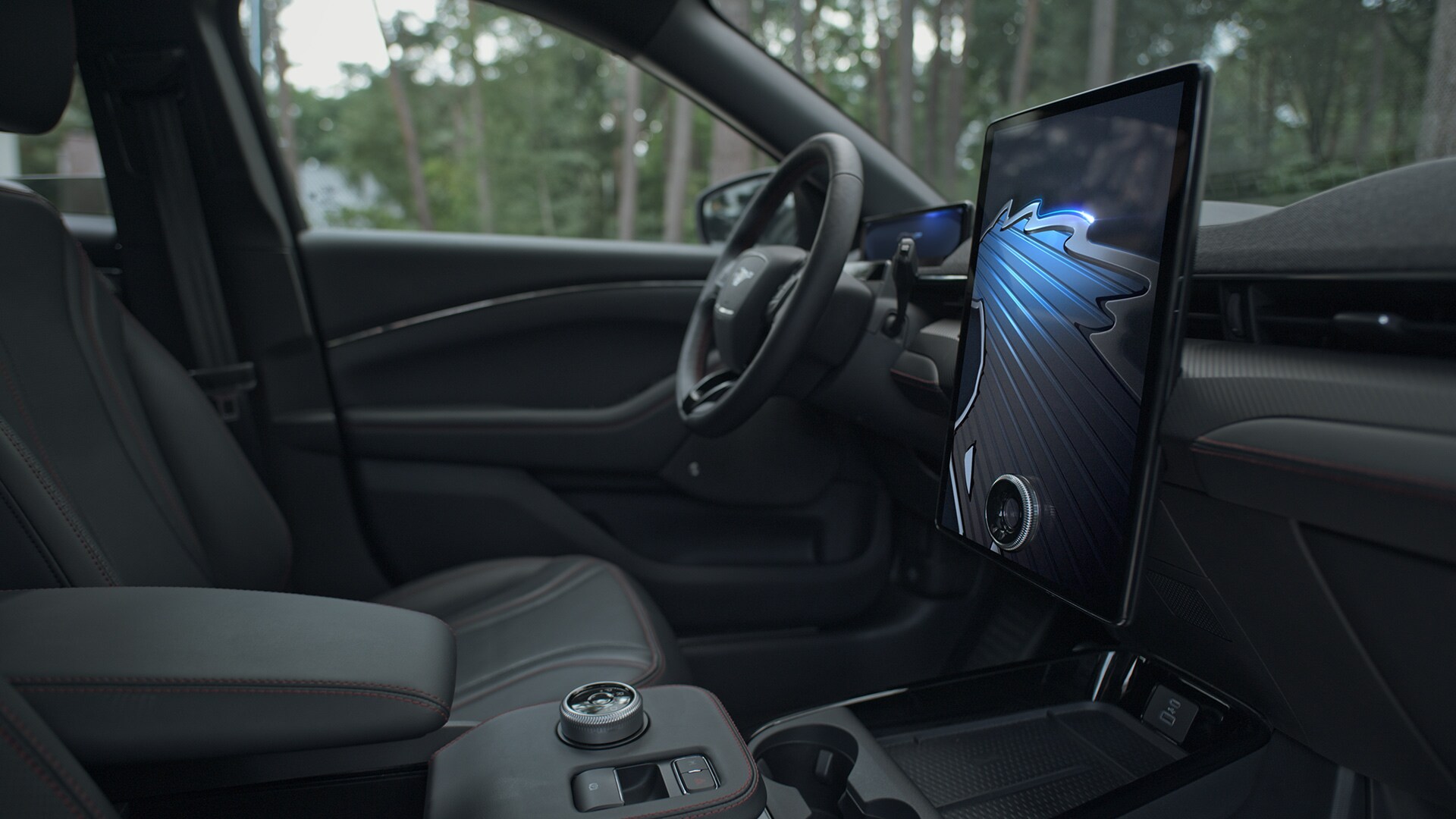Helt nyt Ford Mustang Mach-E interiør med den nye generation af Ford SYNC-skærm