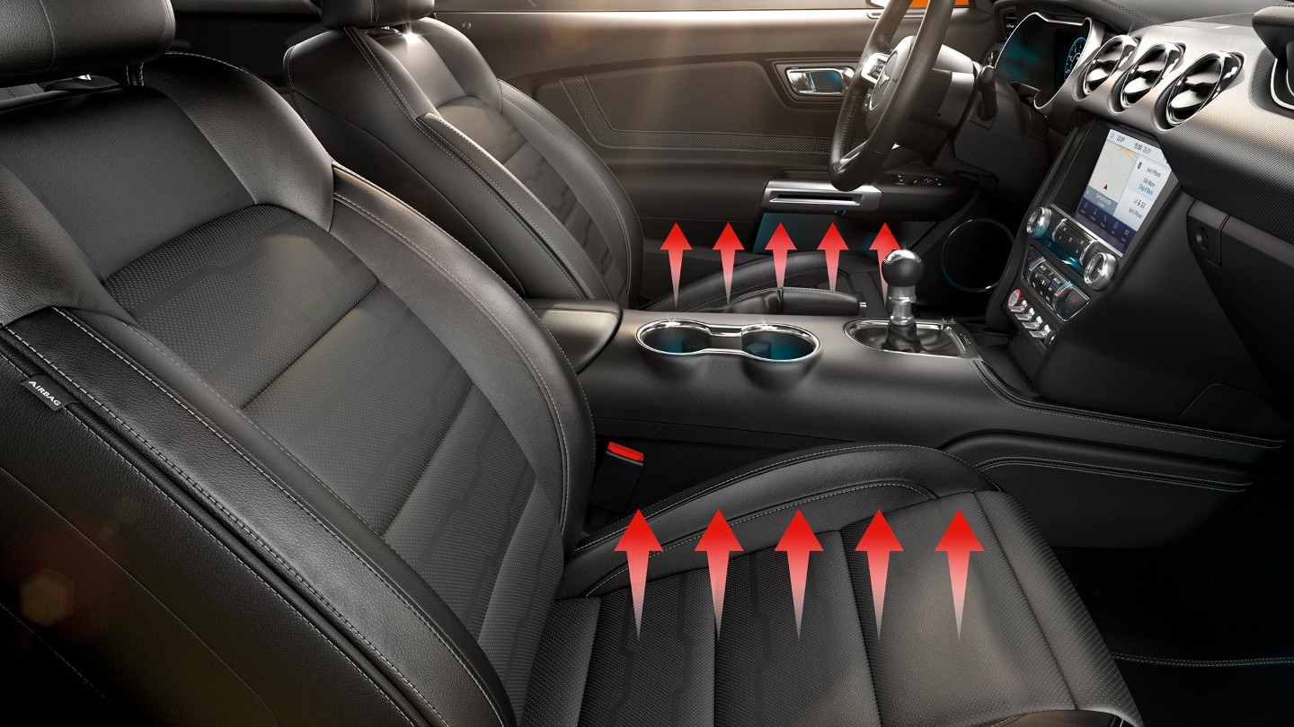 Mustang viser opvarmede sæder med grafik
