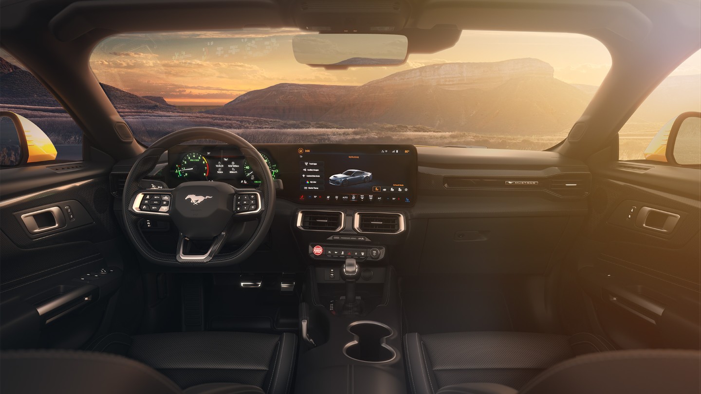 All-New Ford Mustang interior with dashboard and steering wheel
