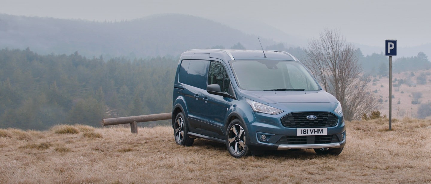 Ford Transit Connect Active parked on mountain